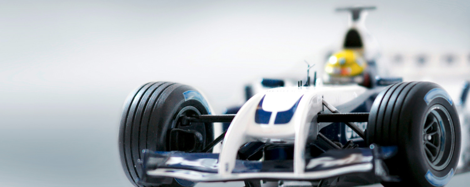 Formula 1 racing car - parts of it are made out of Carbon Fibers.