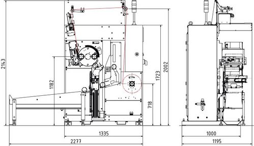 Frame unit of a SAHM 872XE Fukky Automatic Rewinding Machine for precision cross-wound packages