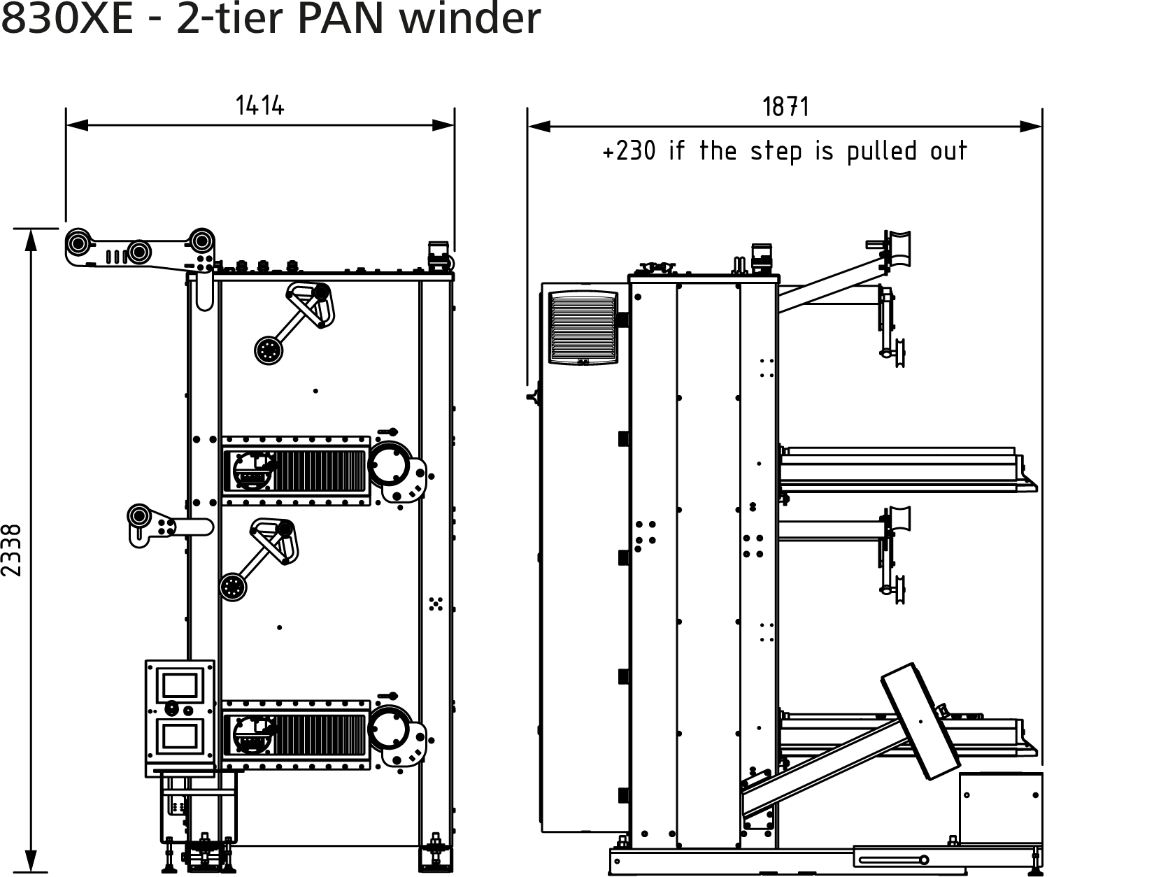 Example of frame unit - SAHM Jumbo Winder 830XE